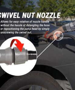 TERA PUMP Electric Multipurpose Gas Transfer Pump with Quick Stop Nozzle for Gas, Diesel, DEF & More 2D Battery - 2.5 GPM 25 710mmWGRNzL