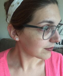 PAVOI 14K Gold Plated Sterling Silver Post Stud Earrings for Women | Pave CZ Mini Disc | Gold Earrings for Women Rose Gold 32 710o7PytNtL