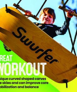 Swurfer Stand Up Tree Swing, Outdoor Swing - Swingset Outdoor for Kids with Adjustable Handles, Outdoor Swing for Kids, Outdoor Play, Durable, Weatherproof, Easy Installation, 200lbs, Ages 6 and Up Brown/Green 17 710q10on5aL