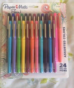 Paper Mate Felt Tip Pens Flair Marker Pens, Medium Point, Assorted, 24 Count 24 Count Flair 60 710r6jJzDL