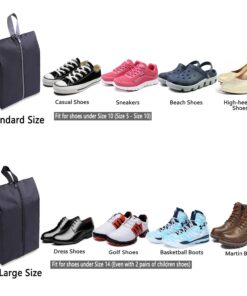 YAMIU Travel Shoe Bags Set of 4 Waterproof Nylon with Zipper for Men & Women, Black 4 Pack - Black 37 710rZWPcYOL