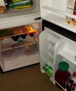 Midea WHD-113FB1 Double Door Mini Fridge with Freezer for Bedroom Office or Dorm with Adjustable Remove Glass Shelves Compact Refrigerator, 3.1 cu ft, Black 57 710sz9NoTL