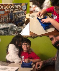 Discovery #MINDBLOWN Model Engine Building Kit, DIY 4-Cylinder Combustion Engine, Working Pistons Fan Valves Belts LED Lights, STEM Mechanic Engineering Construction Experiment Set, Kids & Adults Gift 26 710t wkOYWL