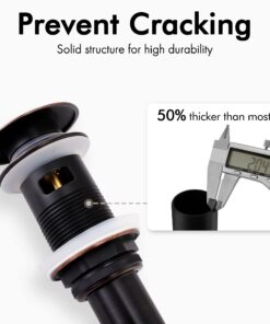 KES Bathroom Faucet Vessel Vanity Sink Pop Up Drain Stopper with Overflow Oil Rubbed Bronze, All Metal Rustproof Brass and 304 Stainless Steel, S2008A-ORB With Overflow, 1 Pack 31 710t1B3XtL