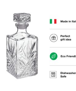 Bormioli Rocco Selecta Collection Whiskey Decanter – Sophisticated 33.75oz Diamond Decanter With Starburst Detailing – For Whiskey, Bourbon, Scotch & Liquor 23 710tSG KQYL