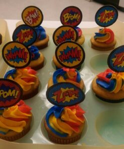Fun Express - Superhero Baking Cups W/picks - Party Supplies - Serveware & Barware - Misc Serveware & Barware - 100 Pieces 23 710trQKxoL