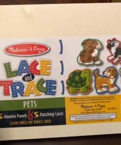 Melissa & Doug Lace and Trace Activity Set: Pets - 5 Wooden Panels and 5 Matching Laces - Lacing Toys For Toddlers, Fine Motor Skills Threading Cards For Preschoolers And Kids Ages 3+ 40 710twYpVhL 1