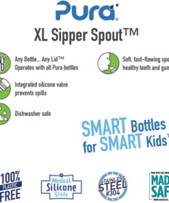 Pura Kiki XL Sipper Spouts with Silicone Sip Spouts, 6 Months+, Tinted Blue, 2-Counts 14 710v77TkYPL