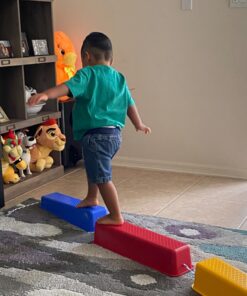 edxeducation Step-a-Logs - Supplies for Physical Play - Indoor and Outdoor - Exercise and Gross Motor Skills - Stackable - Build Coordination 26 710v8NogS1L