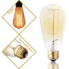 DSYJ for Edison Light Bulbs, Vintage 60 Watt Incandescent Light Bulbs E26 Base Dimmable Decorative Antique Filament Light Bulbs 252 Lumens, Ray Amber Warm 1 Pcs 1 Count (Pack of 1) 61 710vpcuVjlL