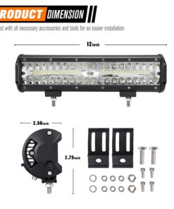 LITE-WAY 12 Inch LED Light Bar for Truck, Boat, ATV,UTV, Marine, IP68, 30000LM LED Pods Spot & Flood Combo Beam, 12V Triple Row Light Bar Off Road Driving Led Work Lights 21 710vvskeJfS 1