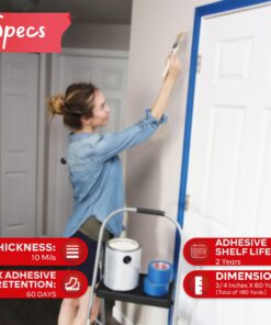 XFasten Professional Blue Painters Tape, Multi-Use, 3/4 Inches x 60 Yards (3-Pack) - Produces Sharp Lines and Residue-Free Artisan Grade Clean Release Wall Trim Tape 3/4 Inches x 60 Yards (3-Pack) 16 710wDuBuqrL