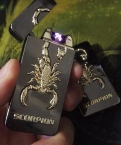 Kivors USB Rechargeable Flameless Lighters Windproof Electronic Zinc Plasma Dual Pulse Arc Lighter Eagle Lighters for Candle Camping BBQs Business Gift Black Scorpion 15 710wgUwGFkL