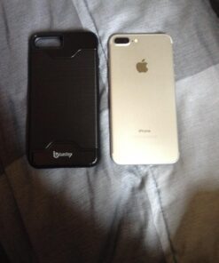 iPhone 7 Plus Case, Bastex Hybrid Slim Fit Black Rubber Silicone Cover Hard Plastic Black Brushed Metal Design Kickstand Case with Hidden Credit Card Slot for Apple iPhone 7 Plus 29 710wvVhzvZL