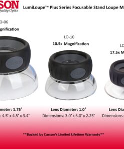 Alternative view of Carson LumiLoupe Plus 17.5x Power Stand Loupe Magnifier with Dual Lens Focusing System (LO-15), Black 1 LumiLoupe 17.5x (LO-15)
