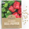 Organic Sweet Bell Pepper Seeds ‘Cal Wonder’ – Seed Packet of Over 25 Open Pollinated Heirloom Non-GMO Seeds – Sweet Yards Seed Co. Single Packet