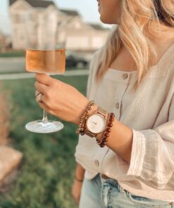 Wristology 10 Styles Maxi Crystal Watch Leather Band - Interchangeable Genuine Leather Strap - Large Easy to Read Watch with Second Hand for Women, Men, Nurses, Teachers Rose Gold Metal Mesh 36 710zV4rqn0L