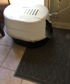 Pawkin Cat Litter Mat, Patented Design with Litter Lock Mesh, Extra Large, Durable, Easy to Clean, Soft, Fits Under Litter Box, Litter Free Floors, Gray X-Large (Pack of 1) 31 710zzkCak5L 1