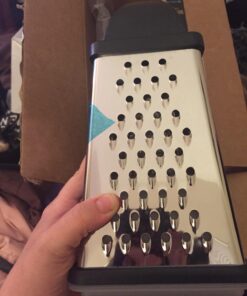 Oliver & Kline Boxed Grater, Stainless Steel Box Surface Glide Technology & Vegetable Slicer Grater with Container for Storage Space A+ Kitchen Gift-4 Sided for Vegetables, Fruit 54 711 9bNefaL