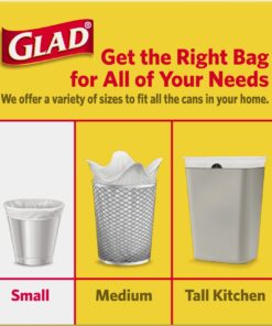 Glad Small Trash Bags - 4 Gallon White Trash Bag - 30 Count 30 bags 12 711 P9GxrXL