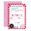 Movie Night Birthday Party Invitations for Girl, 20 5"x7" Fill In Cards with Twenty White Envelopes by AmandaCreation