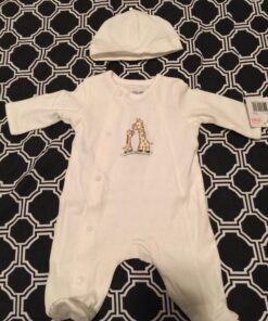 Little Me Unisex Baby 2 Piece Footie and Cap, Giraffe Newborn 29 7110N8Y qEL