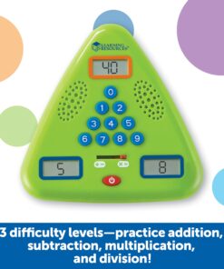 Learning Resources Minute Math Electronic Flash Card, Homeschool, Early Algebra Skills, 3 Difficulty Levels, Ages 6+ 8 7110qWHS5L