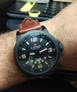 cofuo Mens Fashion Dress Analog Quartz Watch with Brown Leather Band Unique Big Face Number Retro Casual Wrist Watches Classic Business Waterproof Wristwatch Calendar Date Week - Black Brown 33 71113OT0e5L