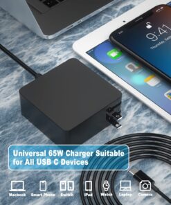 65W USB C Power Adapter, PDUSBSZ Type C Power PD Wall Fast Charger Compatible with Mac Book Pro, Dell Latitude, Lenovo, Huawei Matebook, HP Spectre, Acer Chromebook and Any Laptops or Smart Phones 65W 25 7112c4JG9HL