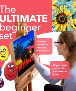 Castle Art Supplies 24 x 12ml Acrylic Paint Set | Value Beginner Set for Starters or Adult Artists | Quality Intense Colors | Smooth to Use on Range of Surfaces | In Neat Presentation Box 24 Count (Pack of 1) 22 7112xrID1iL