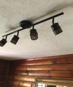 Globe Electric 59063 Norris 4-Light Track Lighting, Bronze, Oil Rubbed Finish, Champagne Glass Track Heads, Bulbs Included, 465 Lumen Without Dimmer 40 7113qyQSmUL