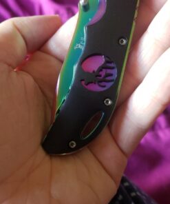 Wild Turkey Handmade Rainbow Frame with Black Overlay with Elk Cutout Knife Original version 27 7114JuAgEL