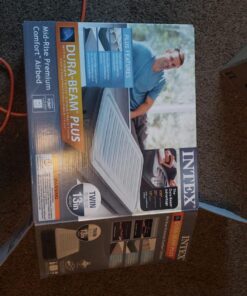 Intex Comfort Dura-Beam Airbed Internal Electric Pump Bed Height Elevated (2020 Model) Twin (300 Lbs) Mid Rise (13") 57 7114uw8HQL