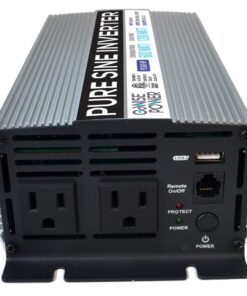 GoWISE Power 600W Pure Sine Wave Inverter 12V DC to 115V AC with 2 AC Outlets + 1 5V USB Port and 2 Clamp Cables (1200W Peak) PS1001 19 7115qsIuSRS