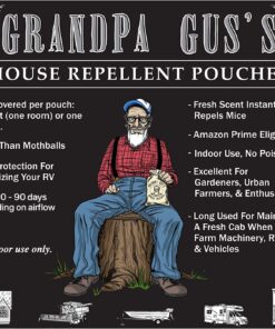 Grandpa Gus's Extra-Strength Mouse Repellent Pouches, Cinnamon/Peppermint Oils Repel Mice from Nesting & Freshen Air in Car/RV/Boat/Garage/Shed/Cabin (Pack of 16) 1.76 Ounce (Pack of 16) 10 7115wOUS8JL