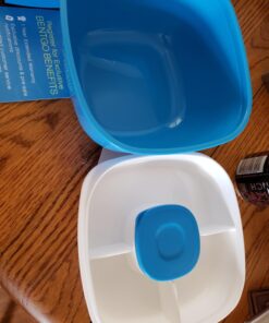 Bentgo® All-in-One Salad Container - Large Salad Bowl, Bento Box Tray, Leak-Proof Sauce Container, Airtight Lid, & Fork for Healthy Adult Lunches; BPA-Free & Dishwasher/Microwave Safe (Blue) Blue 56 71174pRVybL