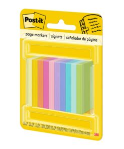 Post-it Page Markers, Assorted Bright Colors, 1/2 in x 2 in, 50 Markers/Pad, 10 Pads/Pack (670-10AB) 500 Sheets 27 7117mFUVcqL