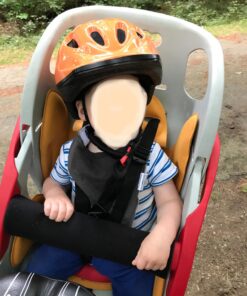 Joovy Noodle Bike Helmet for Toddlers and Kids Aged 1-9 with Adjustable-Fit Sizing Dial, Sun Visor, Pinch Guard on Chin Strap, and 14 Vents to Keep Little Ones Cool (Small, Orangie) Small 21 711980mg2pL