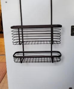 iDesign Steel Over-The-Cabinet 2-Tier Hanging Kitchen Storage Basket The Axis Collection, 4" x 11.1" x 16.3", Bronze 27 7119Cv gnIL