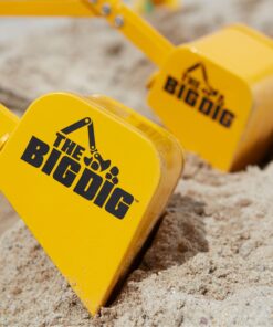 The Big Dig Sandbox Digger Excavator Crane with 360 Degree Rotation with Base Great for Sand, Dirt and Snow, Steel Outdoor Play Toy, Yellow 33 7119Jdze KL