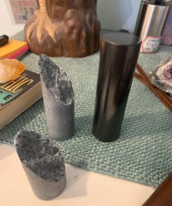 Genuine Shungite Cylinders Harmonizers Set | Shungite & Soapstone Egyptian Rods | Polished Harmonizers from Karelia | Real Shungite Healing Cylinders for Yoga Meditation Chakra Balancing Reiki HCP1 20 711AWKePjOL