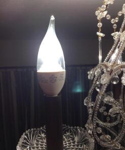 Bioluz LED 6 Pack Flame Tip Candelabra LED Bulb, Dimmable 40 Watt Chandelier Bulbs 40 (uses 4.5W) Watt E12 Base Candle Bulbs 2700K (Warm White) Indoor/Outdoor Flame Tip - 6 Pack 29 711BsZANRXL