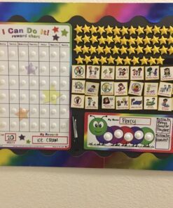 Fun Behavior Reward Chart for Kids – I Can Do It! Chore Chart for Kids with 3D Stars & Tiles – Good-Behavior Chart for Kids at Home or School for Focus, Responsibility, & More by Kenson Kids, 66 Pcs. 33 711CDThVH2L 2