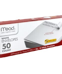 Mead #10 Envelopes, Press-It Seal-It, White, 50/Box (75024) Non-Security Envelope
