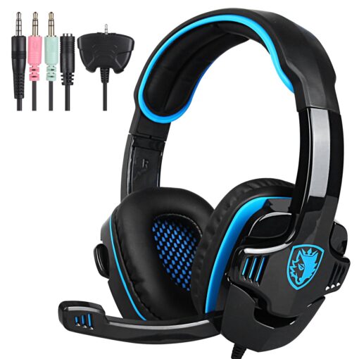 SADES SA-708 GT Gaming Headset with Microphone, Gaming Headphones Computer Headset for PS4 Xbox360 PC Mac iPhone Smartphone Laptop iPad iPod-Retail Packaging