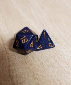 Polyhedral 7-Die Speckled Dice Set - Golden Cobalt 23 711DixomBcL