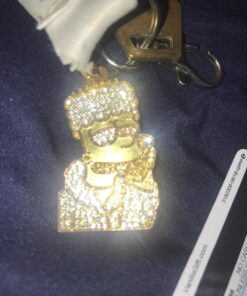 putouzip Bart Chain Necklace 18K Gold Plated Fully Iced Out Stainless Steel Pendant For Men Boys Gift 26 711EA37JpjL