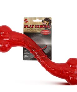 Alternative view of SPOT by Ethical Products Play Strong S-Shaped Bone Dog Toy | Interactive Durable Rubber Dog Toy for Aggressive Chewers | Hollow Center Ideal for Treats | 12”, Red 12-Inch