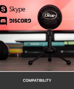 Logitech for Creators Blue Snowball USB Microphone for PC, Mac, Gaming, Recording, Streaming, Podcasting, Condenser Mic with Cardioid and Omnidirectional Pickup Patterns, Stylish Retro Design – Black Gloss Black 73 711EelS2EcL