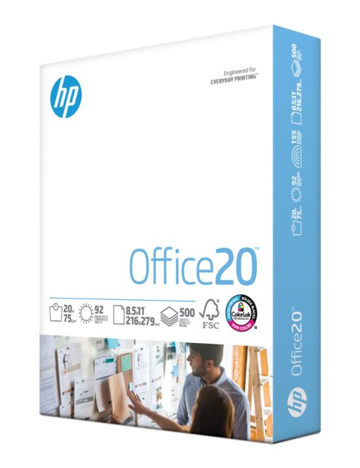 HP Printer Paper | 8.5 x 11 Paper | Office 20 lb | 1 Ream - 500 Sheets | 92 Bright | Made in USA - FSC Certified | 172160R 3 Hole (8.5 x 11) 1 Ream | 500 Sheets